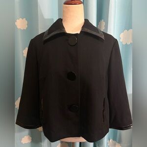 Sandro crop jacket with shiny trim, large buttons. L